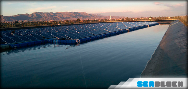 Huerto solar sobre plataformas flotantes
