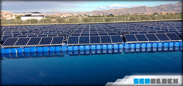 Huerto solar sobre plataformas flotantes